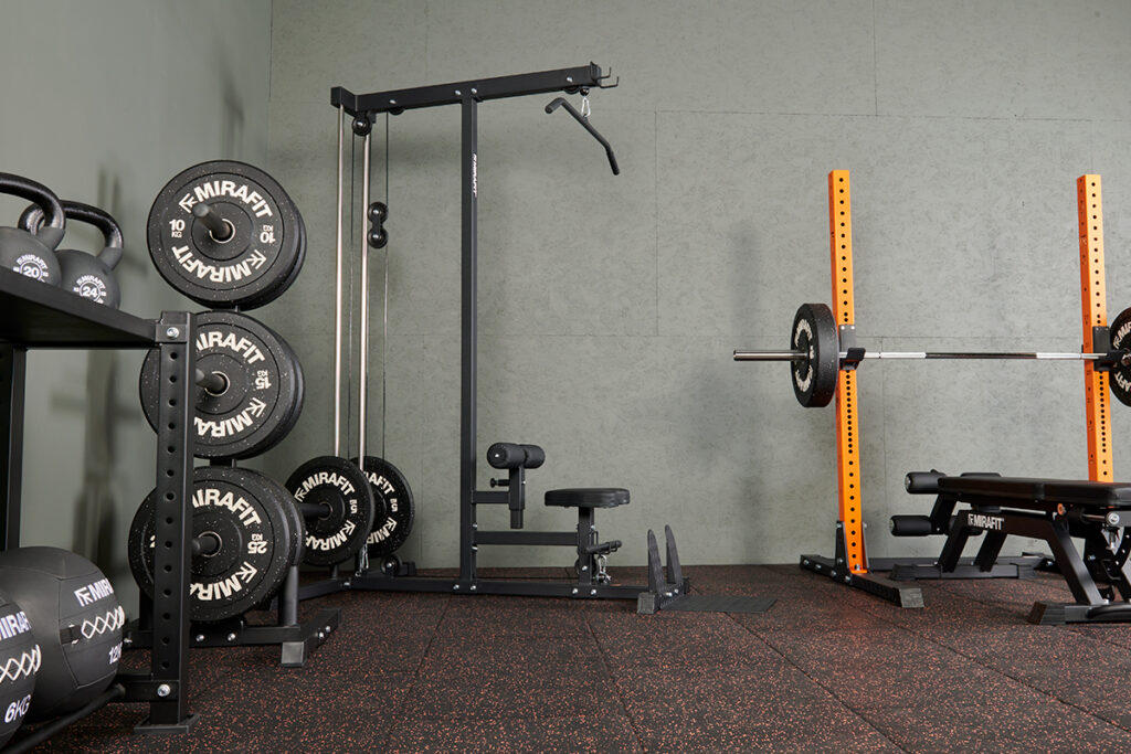 Mirafit gym flooring in a home gym
