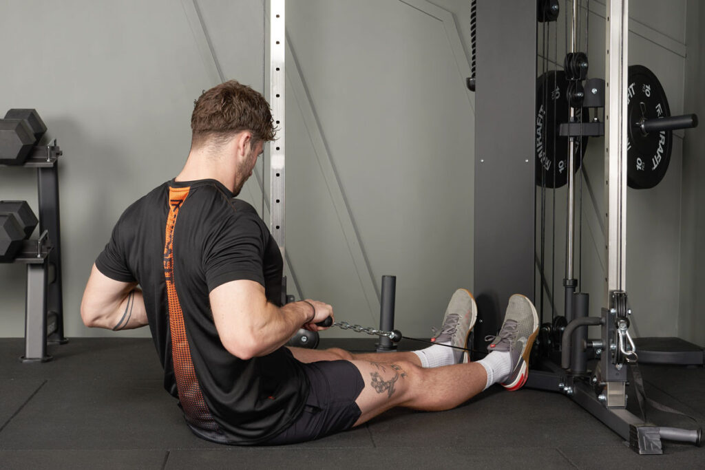 Seated row on a Mirafit Functional Trainer