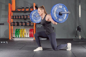 Walking Lunge with Mirafit Marbled Bumper Plates