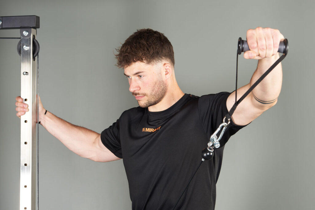 Mirafit Functional Trainer Lateral Raise on a Mirafit Functional Trainer