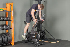 Man using a Mirafit Exercise Bike