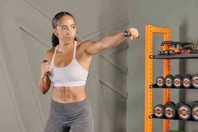 Shadow boxing with Mirafit Mini Dumbbell Set