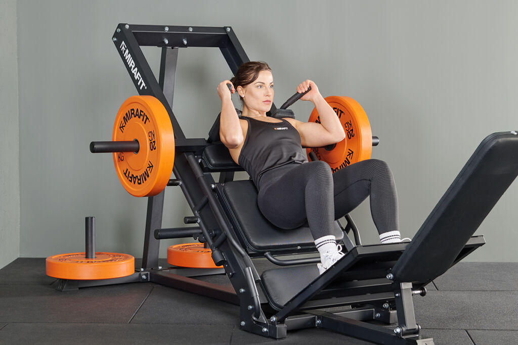 Mirafit Leg Press and Hack Squat Machine Hack Squat using Mirafit Leg Press and Hack Squat Machine