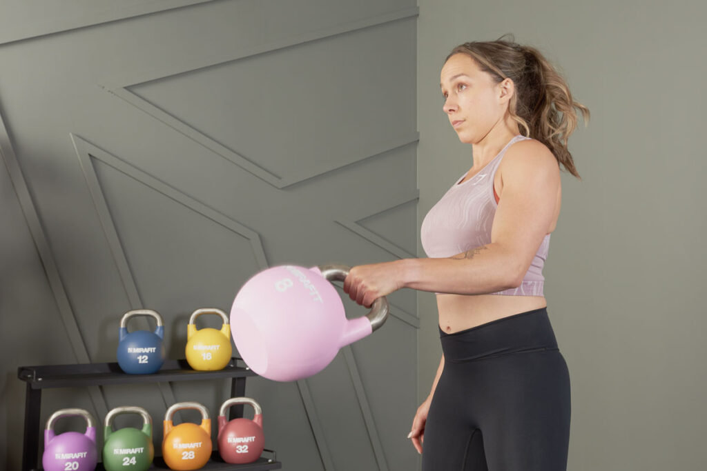 Kettlebell clean with Mirafit Colour Competition Kettlebell