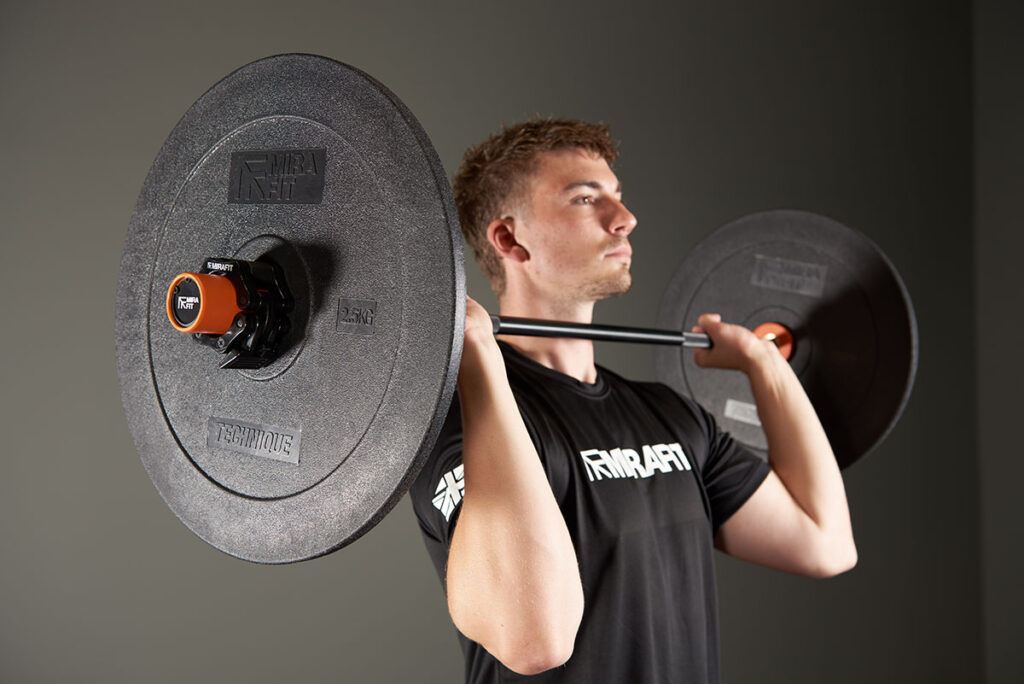 Training the clean and jerk with Mirafit Technique Plates