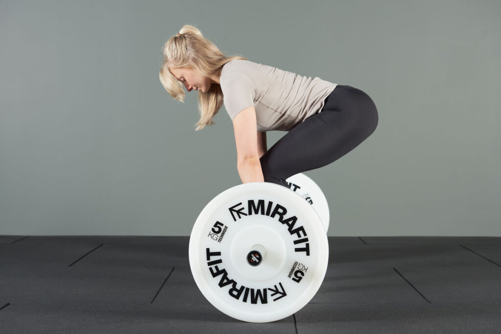 Deadlift using a Mirafit Technique Bar and Weights Set
