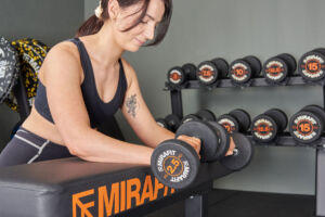 Reverse Dumbbell Wrist Curl on a Mirafit Bench