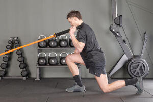 Mirafit Landmine Reverse Lunge with Shoulder Press