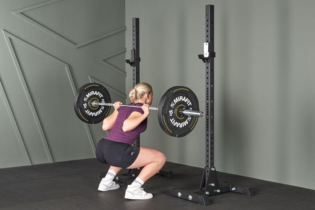 Squat using Mirafit M3 Squat Stands