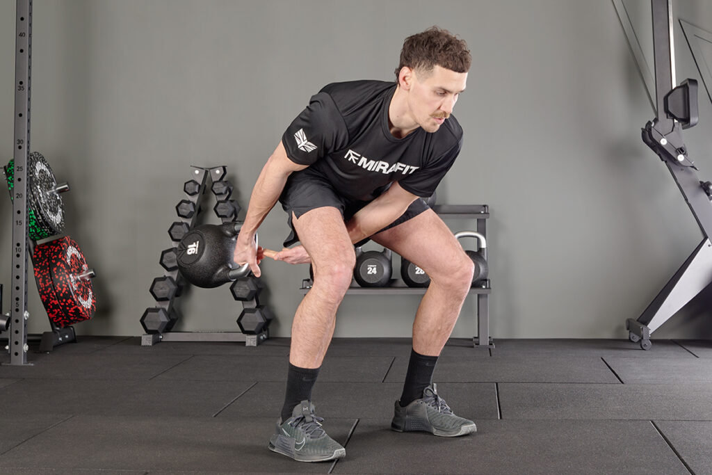 Kettlebell figure eights with Mirafit Competition Kettlebell