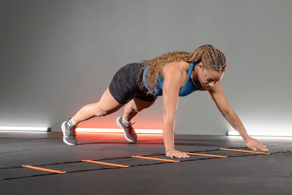 Plank Crawls Plank crawls with Mirafit Agility Ladder