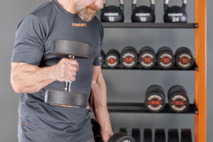 Dumbbell hammer curls with Mirafit Rubber Dumbbells