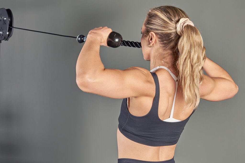 Mirafit Tricep Rope Cable Attachment Cable face pull using Mirafit Tricep Rope Cable Attachment