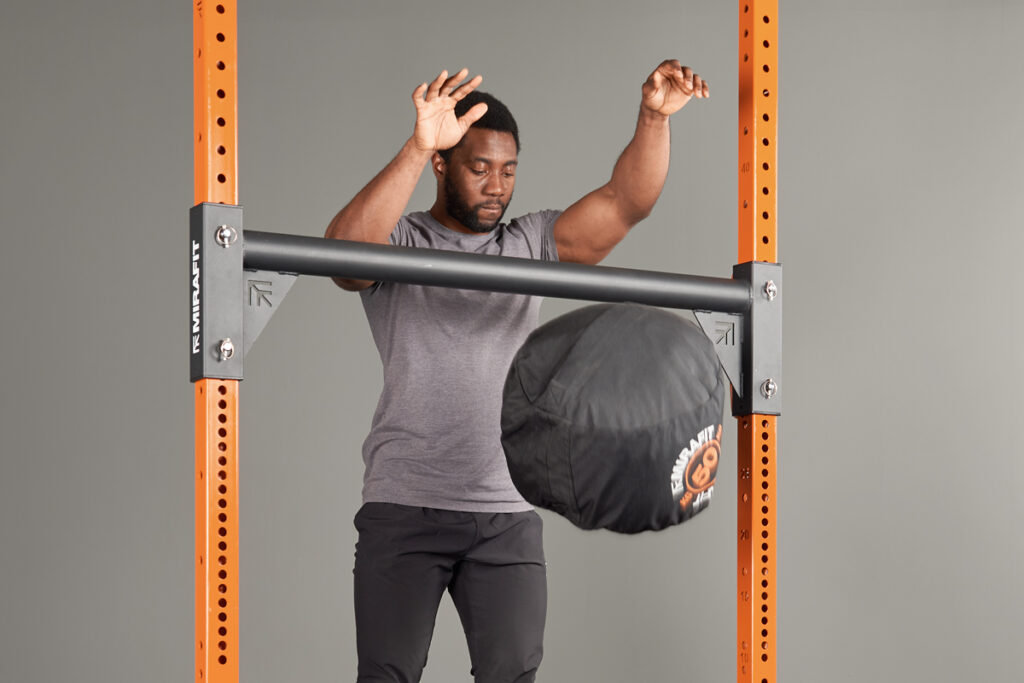 Sandbag over yoke with Mirafit Strongman Sandbag