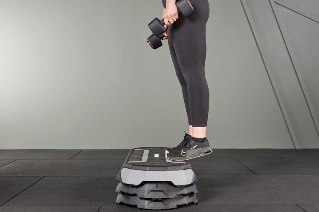 Mirafit Studio Dumbbell Hand Weights Calf raise using Mirafit Studio Dumbbell Hand Weights