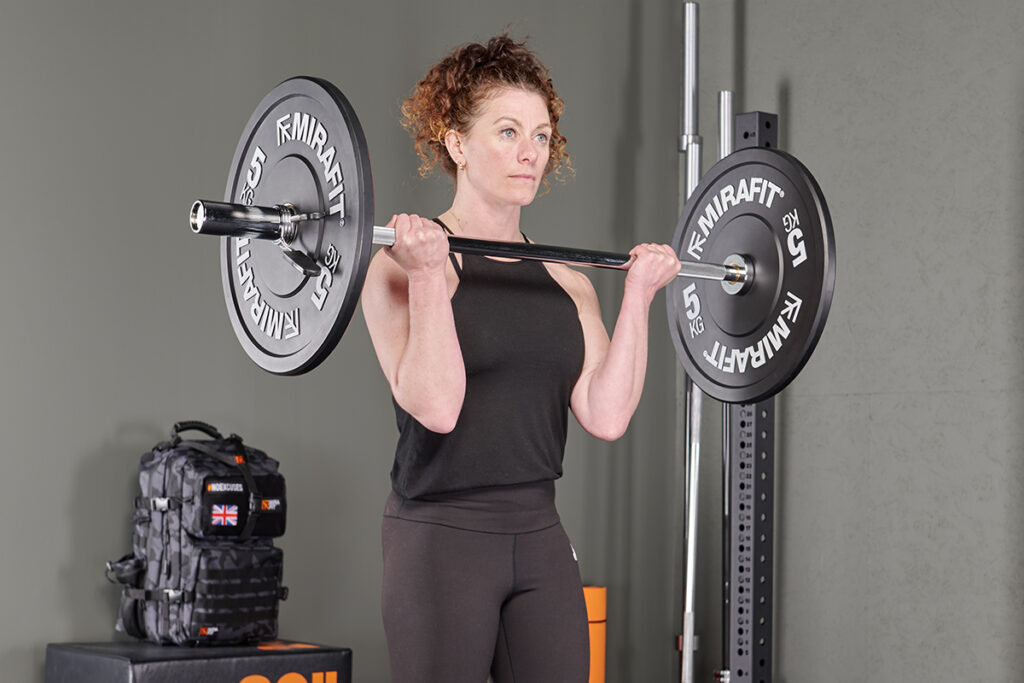 Bicep curl with a Mirafit 4ft Barbell