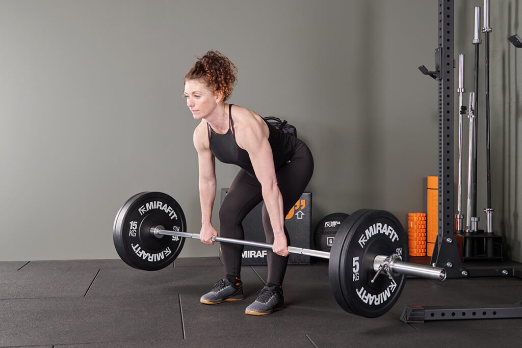 deadlift using Mirafit Behemoth Deadlift Bar