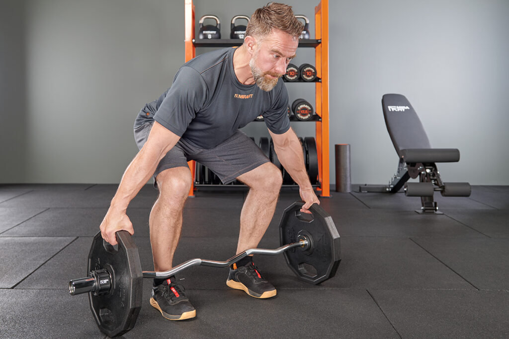 Reeves deadlift using Mirafit Hex Olympic Weight Plates