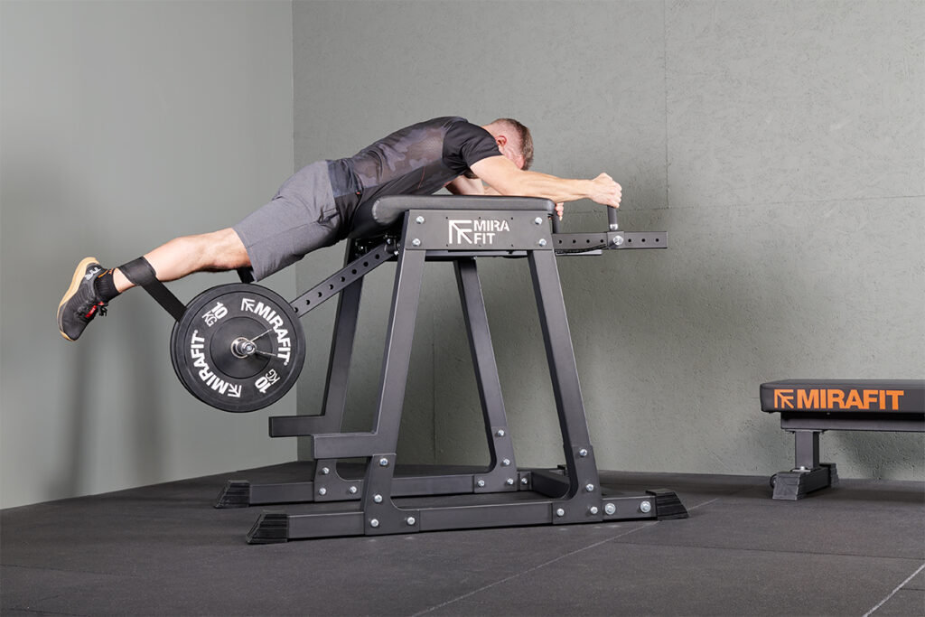 Mirafit M4 Reverse Hyper Reverse hyperextension using a Mirafit M4 Reverse Hyper