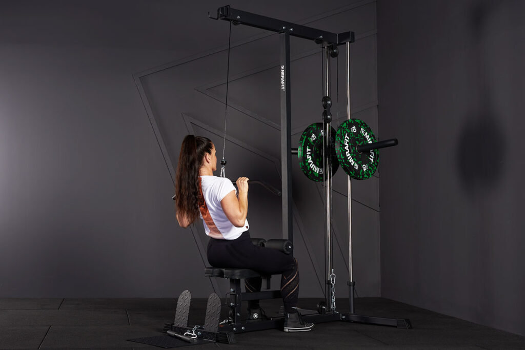 Close grip lat pulldown on a Mirafit Lat Pulldown Machine