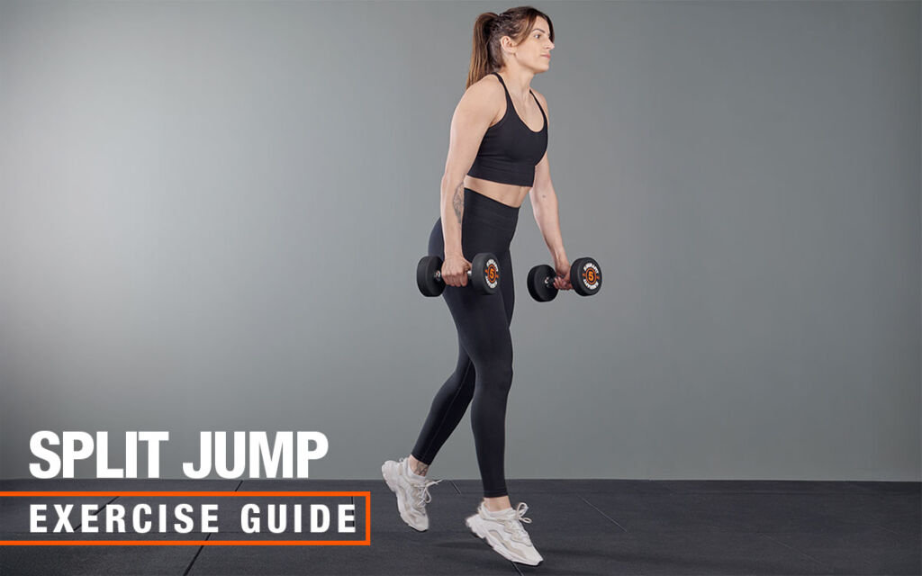Split jump with Mirafit Dumbbells