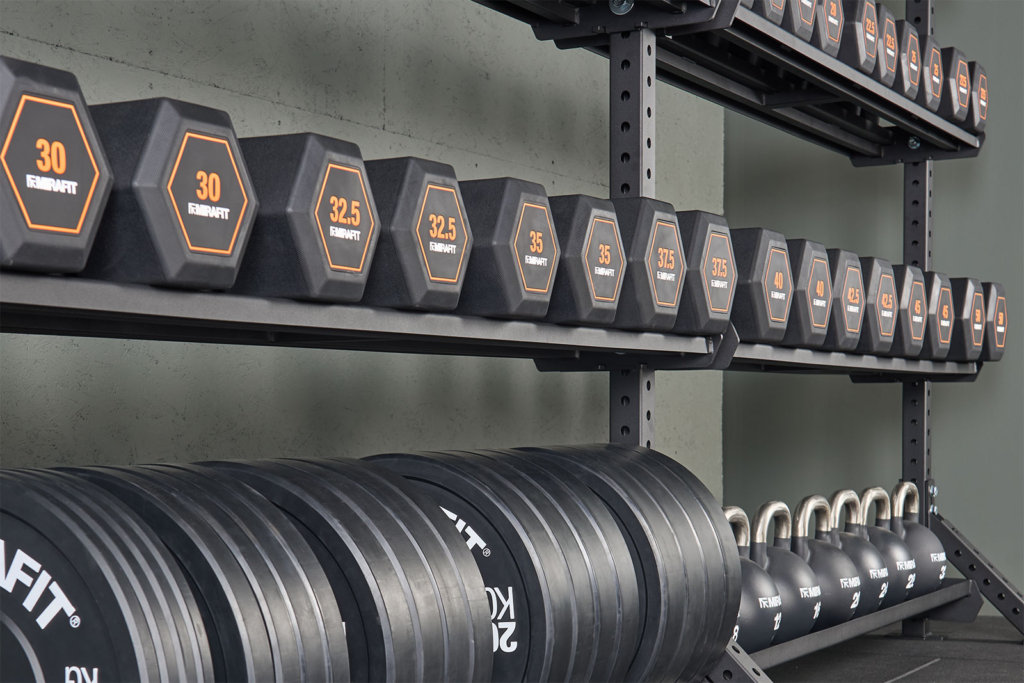 Weight equipment on Mirafit M3 Modular Storage System