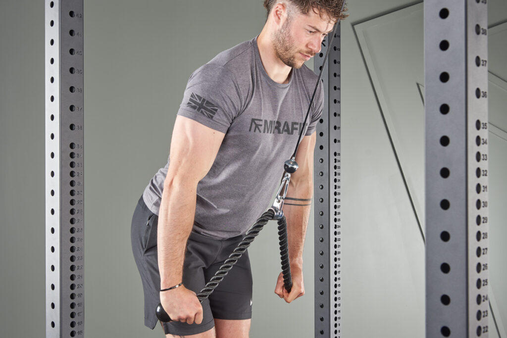 Partial Cable Rope Tricep Extension Partial Cable Rope Tricep Extension with Mirafit Tricep Rope Cable Attachment