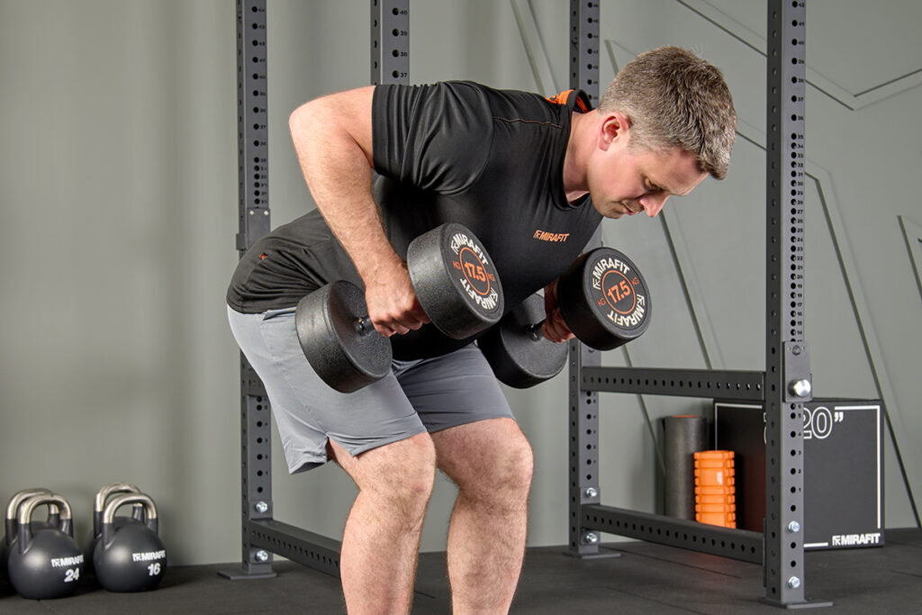 Dumbbell Rows using Mirafit Dumbbell Set