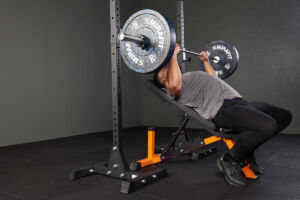 High incline bench press using Mirafit M3 Squat Stands
