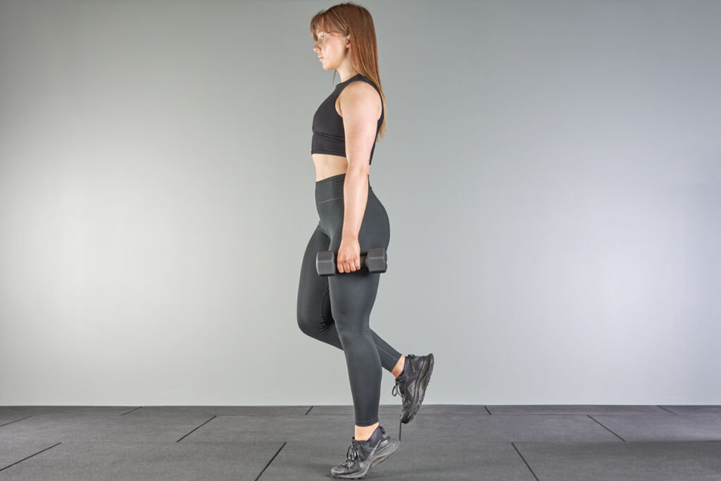 Calf Raise Calf raise using Mirafit Soft Touch Dumbbell Weights