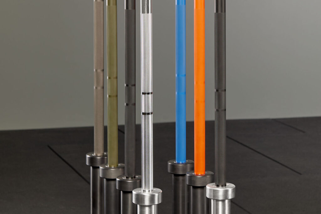 Mirafit fine city barbells in a barbell holder