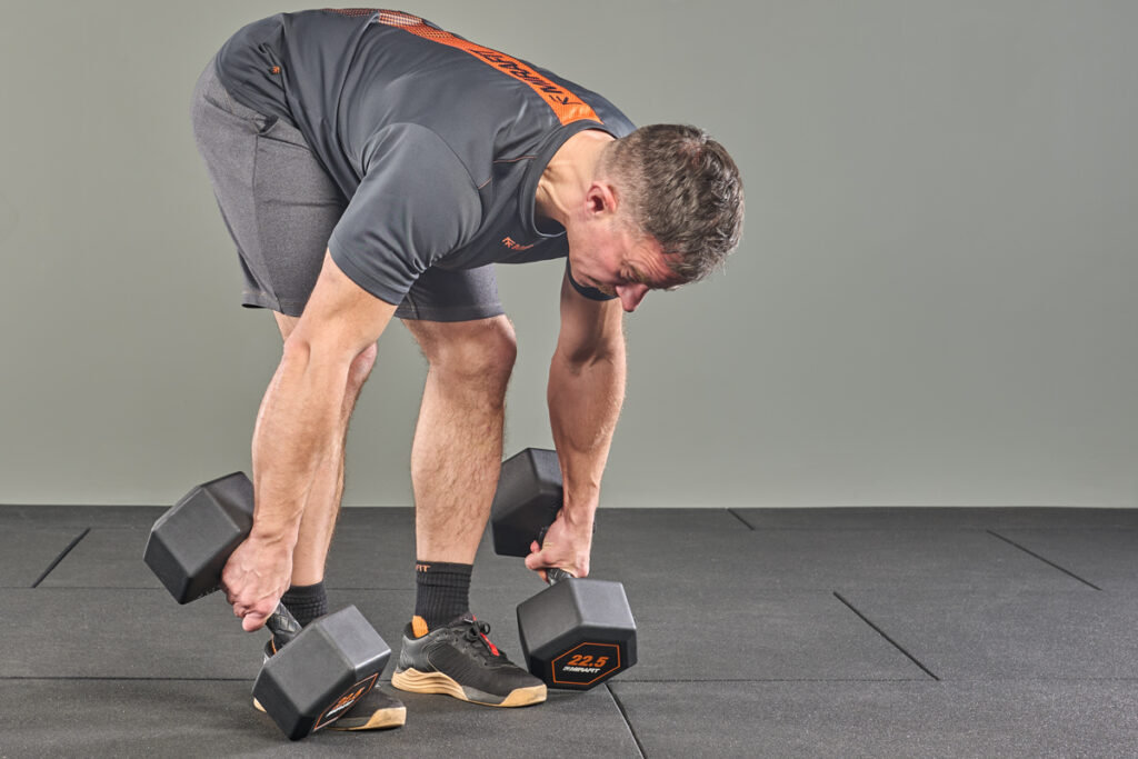RDL using Mirafit Rubber Grip Hex Dumbbell