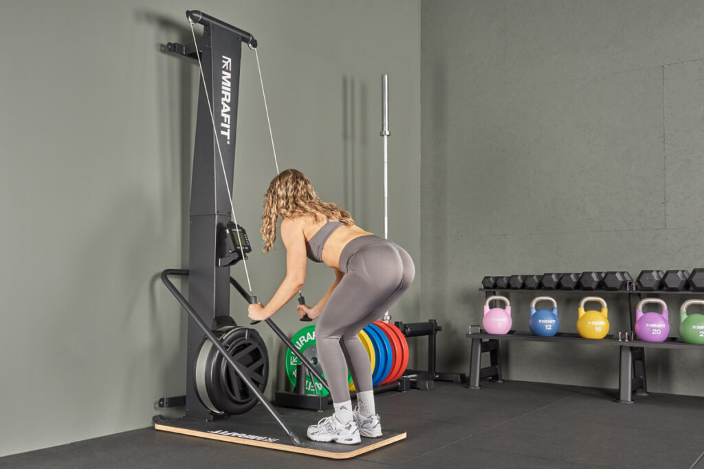 exercising on a Mirafit Ski Machine