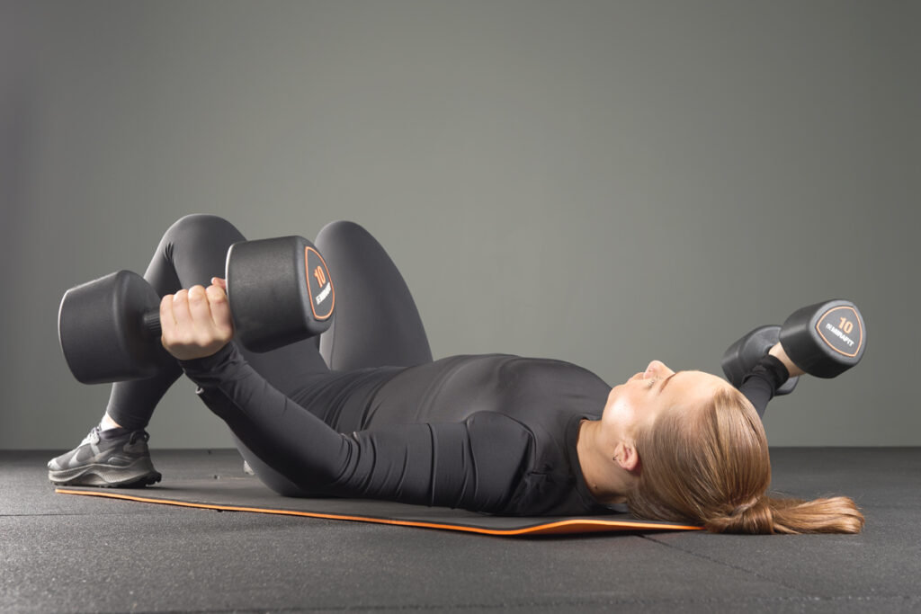 Dumbbell chest flye with Mirafit Studio Dumbbell Hand Weights