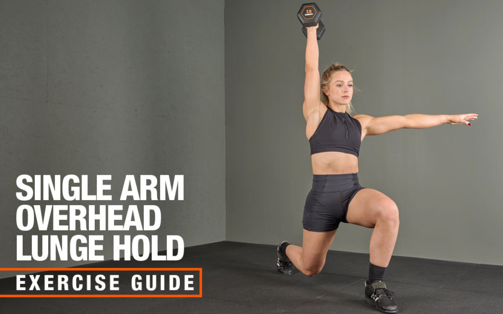 Mirafit dumbbell single arm overhead lunge hold