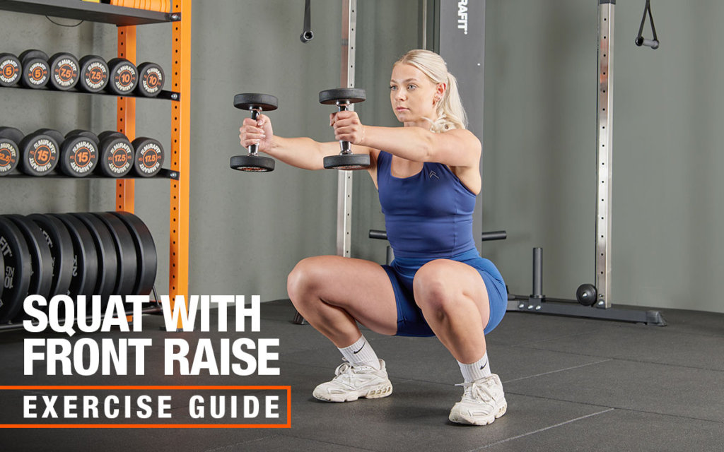 Mirafit dumbbell squat with front raise