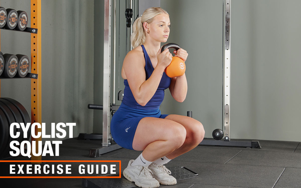 cyclist squat with a Mirafit kettlebell