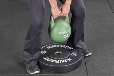 kettlebell block pull using a Mirafit Colour Competition Kettlebell