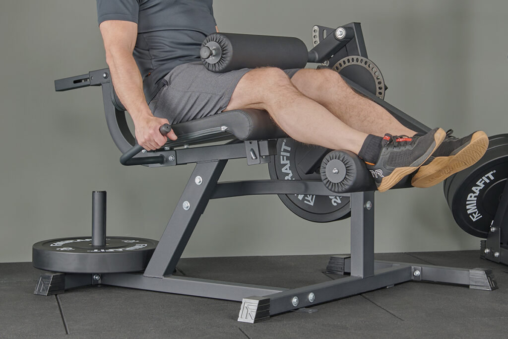 seated curl on a Mirafit Leg Curl and Extension Machine