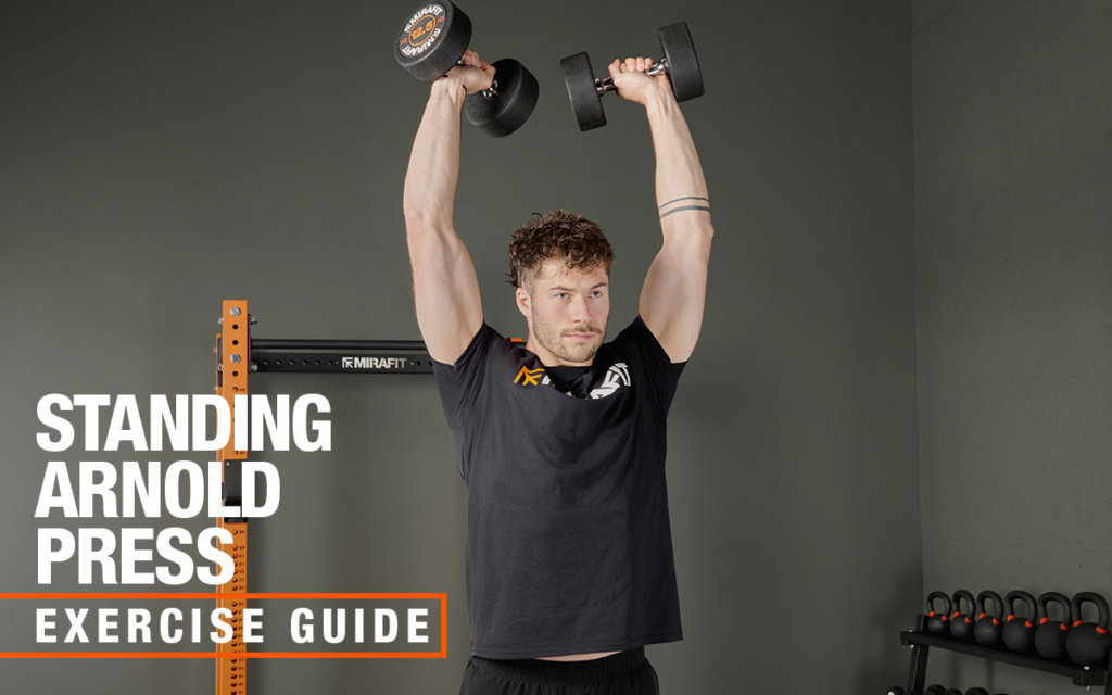 Mirafit dumbbell standing arnold press