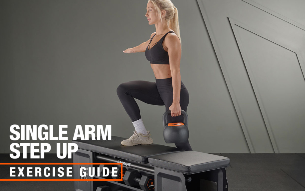 Mirafit kettlebell single arm step-up