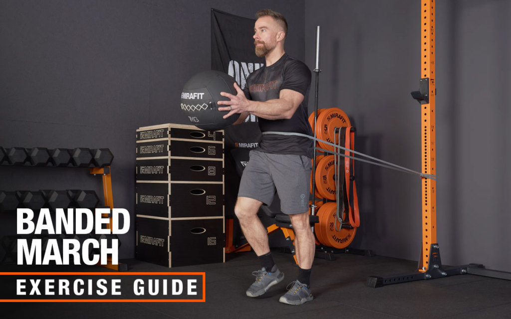 Mirafit banded march with medicine ball