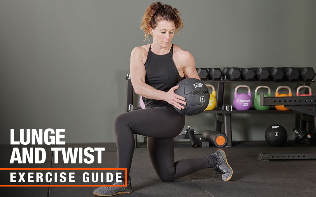 Mirafit medicine ball lunge and twist