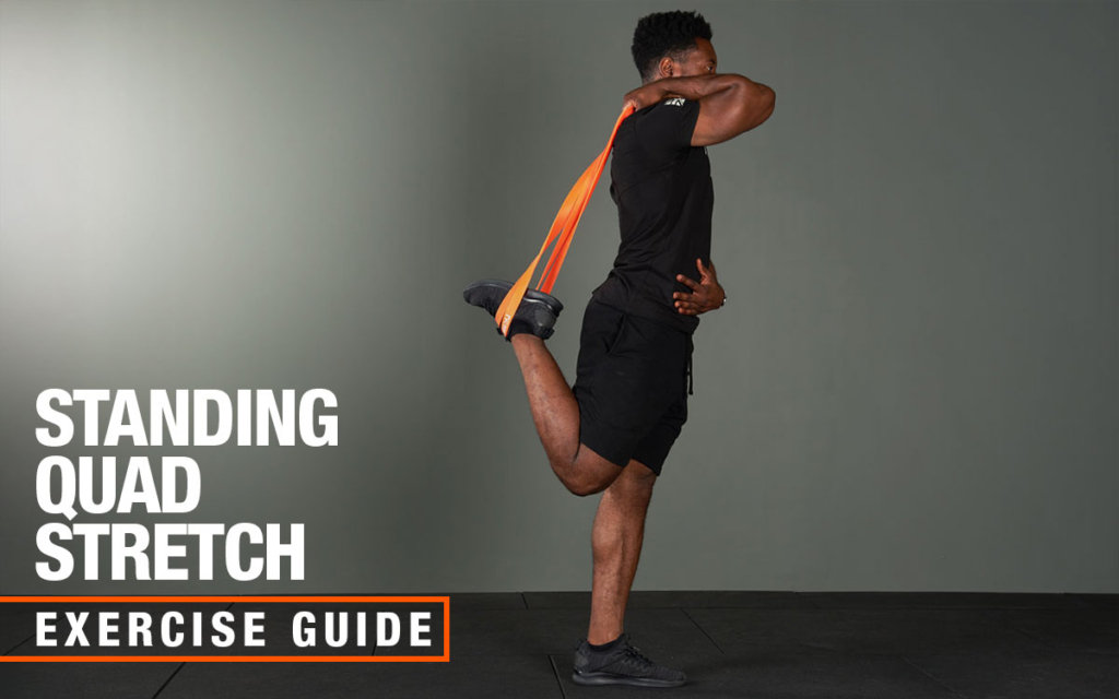 Mirafit resistance band standing quad stretch
