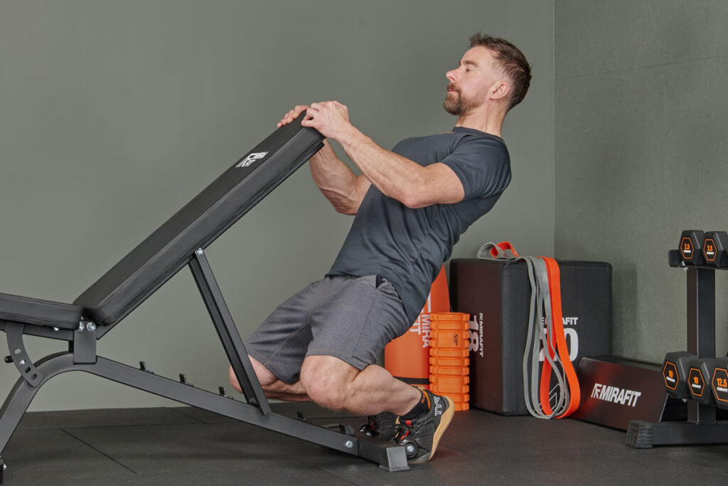 Mirafit weight bench assisted sissy squat