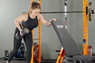 Bent over row with Mirafit Rubber Grip Hex Dumbbell