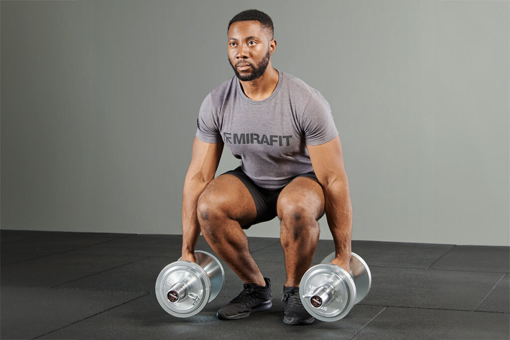 Squat with Mirafit Olympic Adjustable Dumbbells
