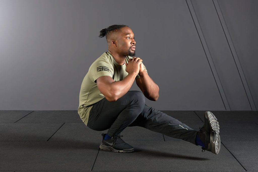 Pistol squat in a Mirafit Gym