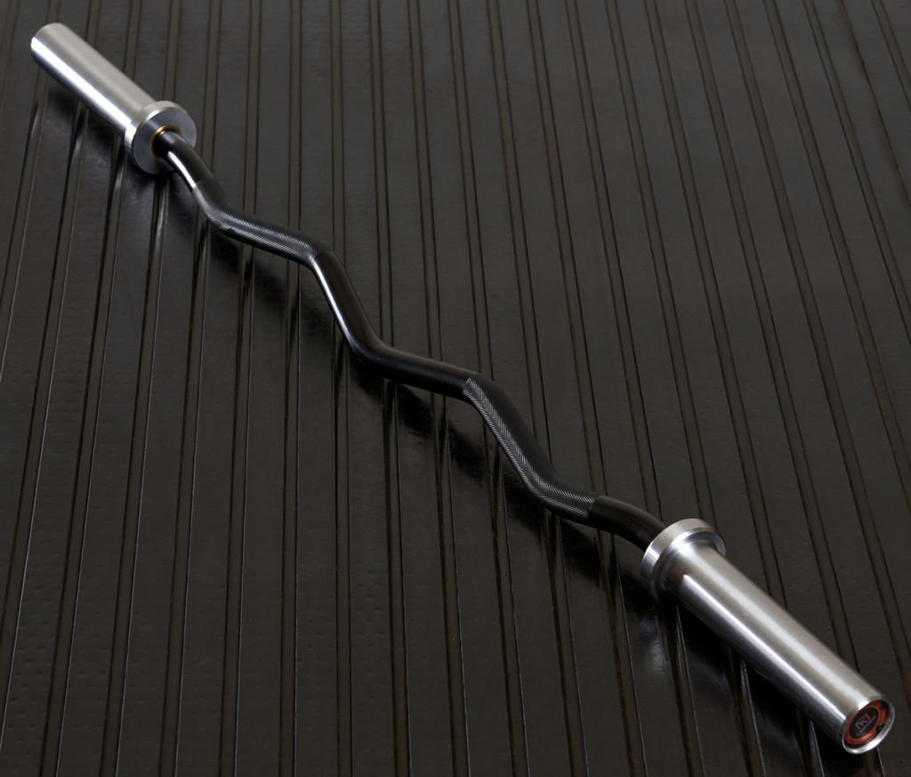 Mirafit M3 Olympic EZ Curl Bar Mirafit M3 Olympic EZ Curl Bar on black gym mats