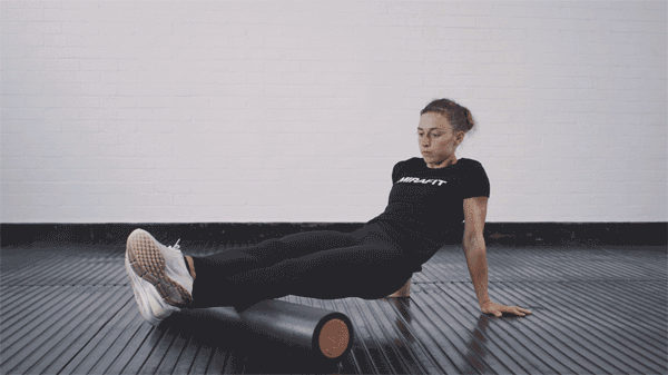 Foam rolling the calves